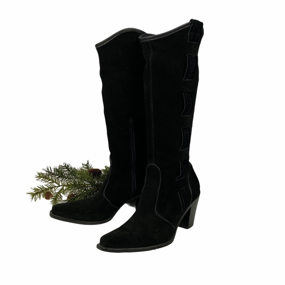 VIA SPIGA Black Suede Boots 7.5 M